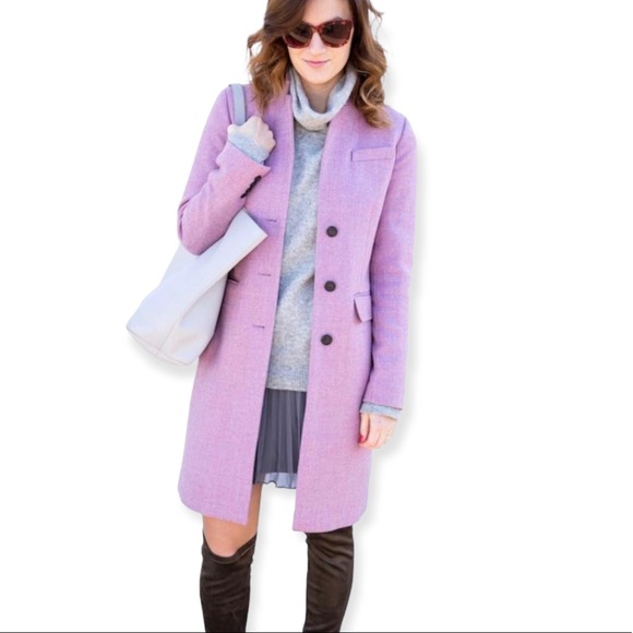 NWT J Crew Regent Topcoat Serge Wool Cotton Candy 8 - Picture 3 of 7
